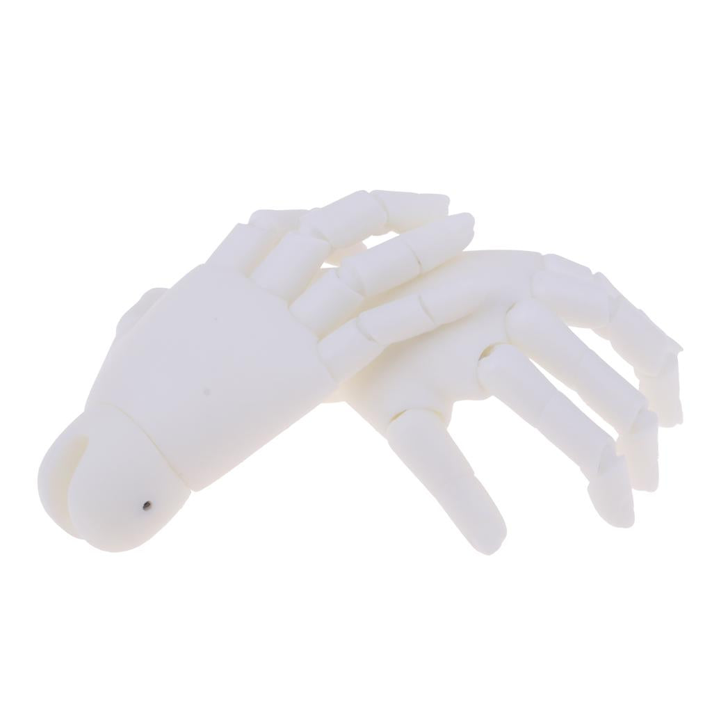 1/4 Resin Flexible 15 Jointed Hands for BJD Dolls Accessories White Skin