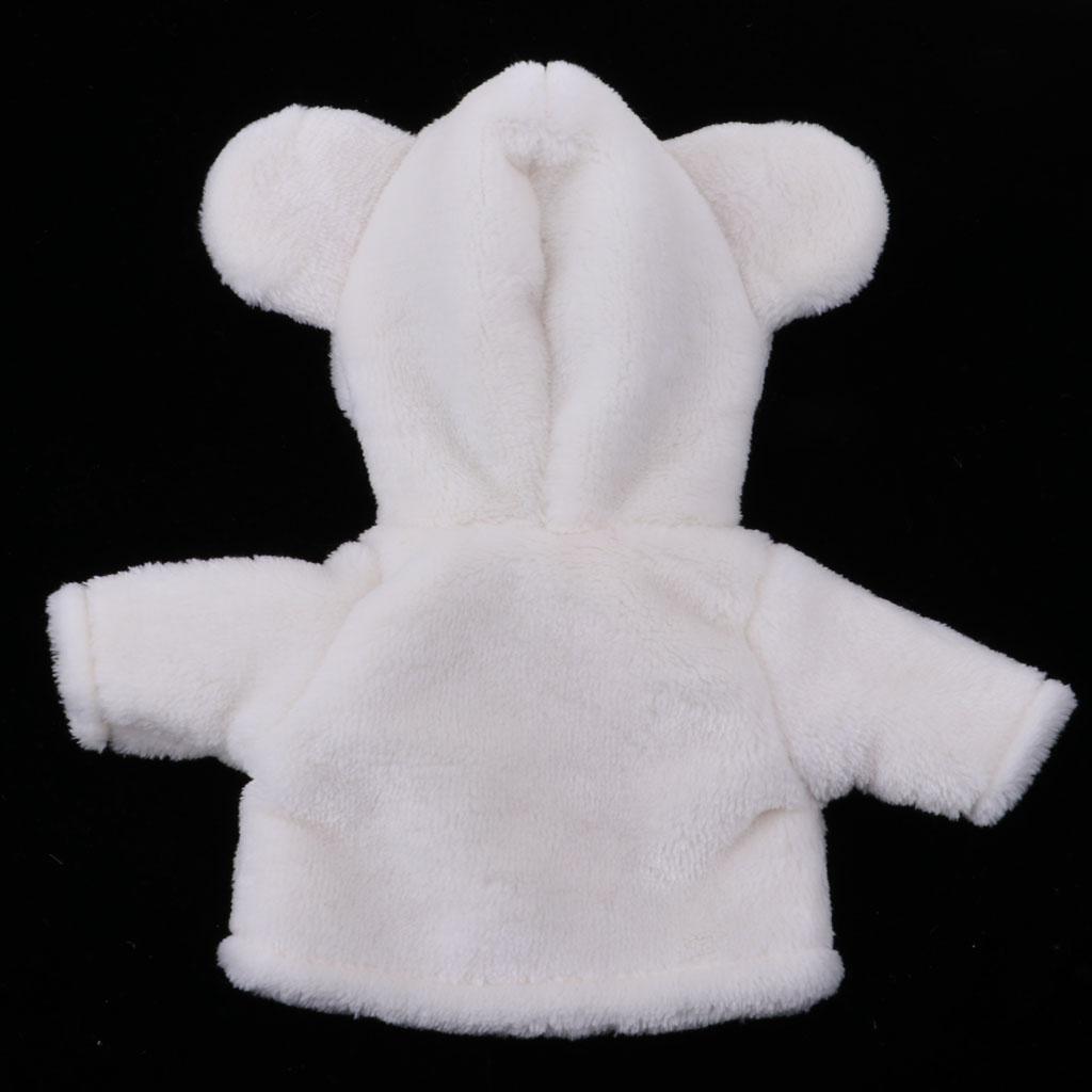 Cute White Plush Coat & Shorts for 25cm Mellchan Baby Doll Clothes Accessory