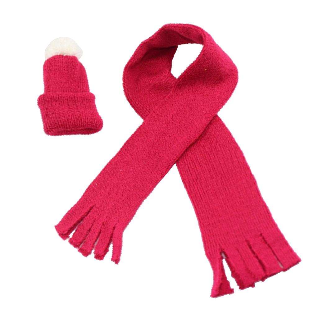 Red Knitted Scarf Hat Cap Suit Winter Outfit for 16'' Sharon Girl Dolls
