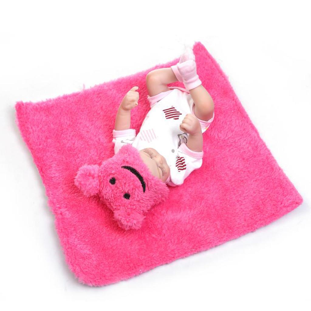 10 Inch 26cm Lifelike Vinyl Newborn Baby Doll Reborn Doll With Cushion