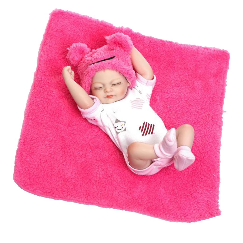 10 Inch 26cm Lifelike Vinyl Newborn Baby Doll Reborn Doll With Cushion