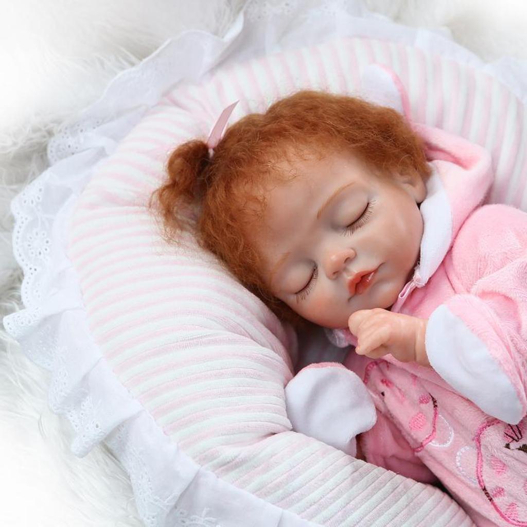 17inch Lifelike Vinyl Newborn Baby Girl Doll with Pacifier Bottle Pillow