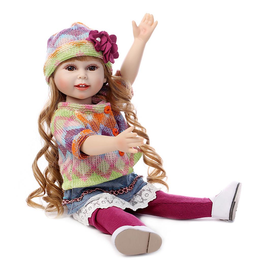 NPK Adorable 45cm DIY Silicone Jointed Dolls for 18 inch Princess Girl Doll