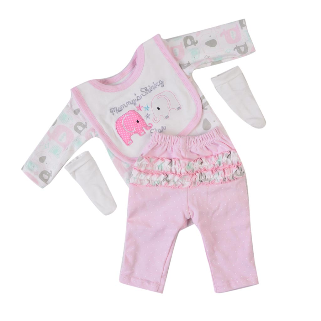 4pcs Jumpsuit & Pants Set Pink for 22-23inch Reborn Doll Clothes Accessories