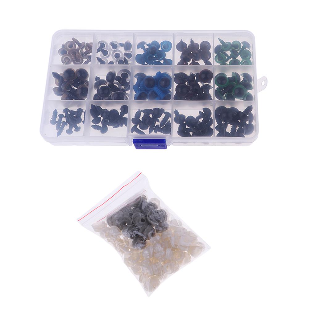 150 Pieces Plastic Safety Eyes For Teddy Bear Doll Puppet DIY Supplies