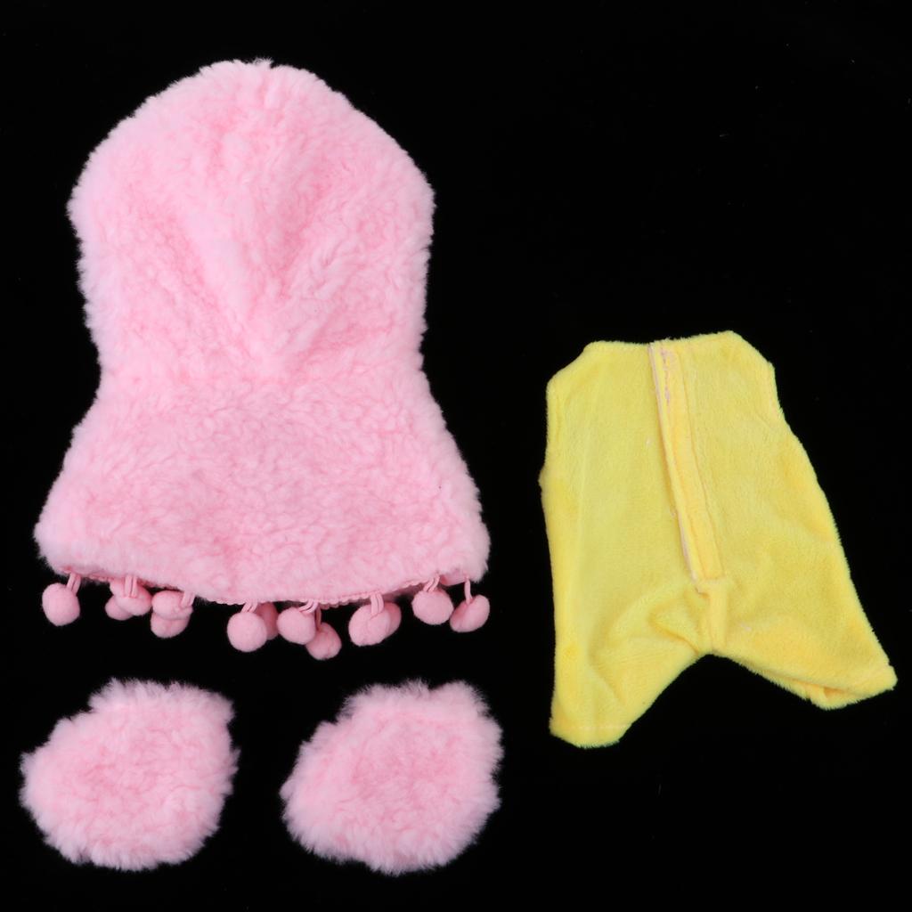 Inverness Style Plush Cape Cloak Boots & Jumpsuits for 25cm Mellchan Doll