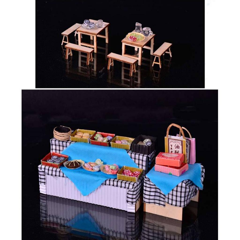 1/24 DIY Dollhouse Miniature Kit w/ Furniture, Light Archaic Snack Shop Gift