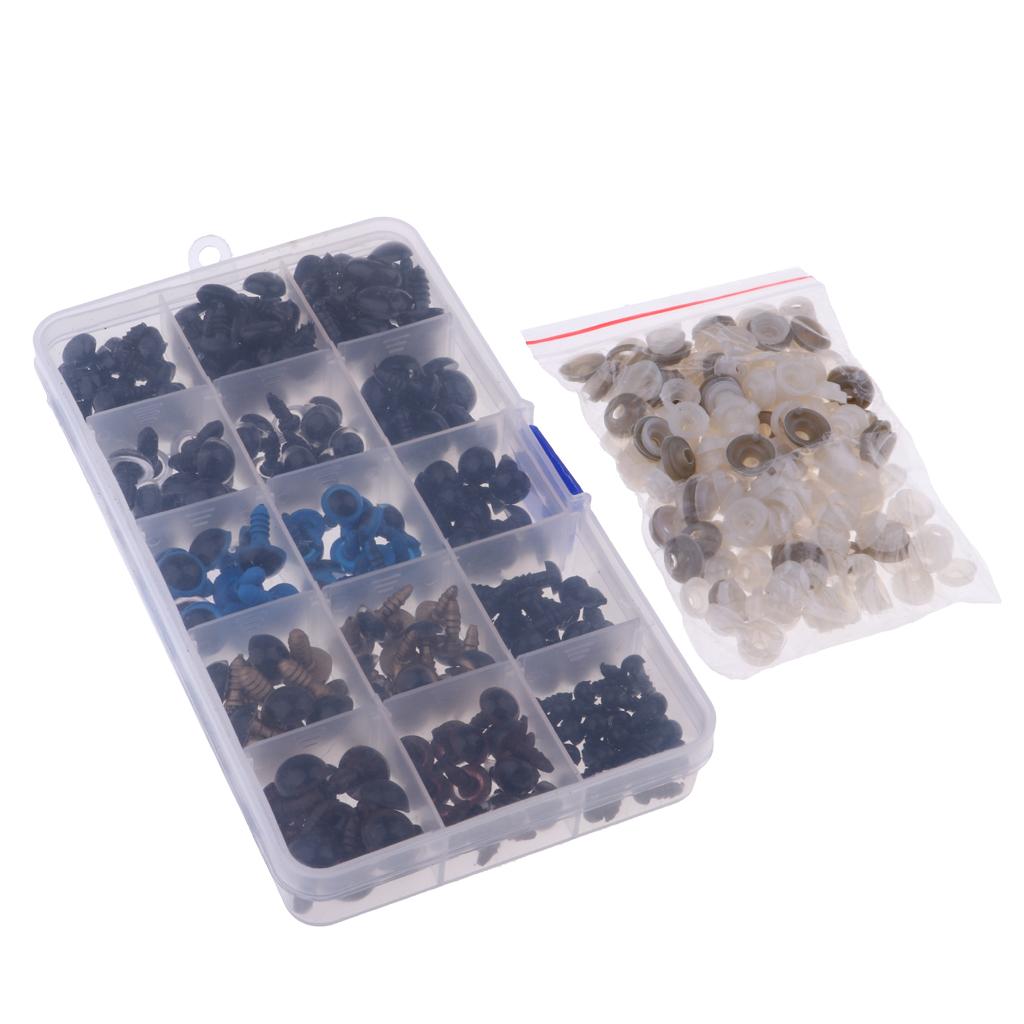 220 Pieces Plastic Safety Eyes For Teddy Bear Doll Puppet DIY Supplies