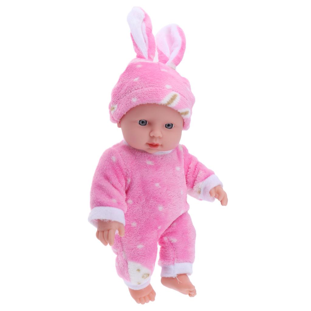 30cm Full Vinyl Reborn Doll Baby Newborn Doll & Clothes Kids Playmate Pink