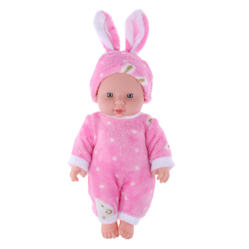 30cm Full Vinyl Reborn Doll Baby Newborn Doll & Clothes Kids Playmate Pink