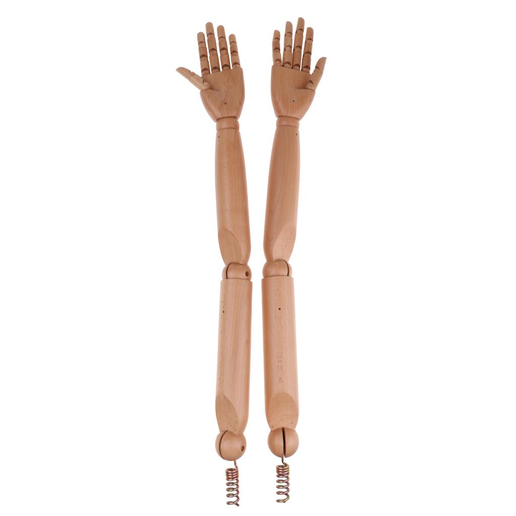 Three Section Wooden Manikin Arms Mannequin Female Hands Artist Model #1