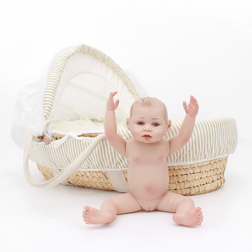 43cm 17inch Handmade Lifelike Soft Vinyl Newborn Baby Girl Doll Xmas Gift