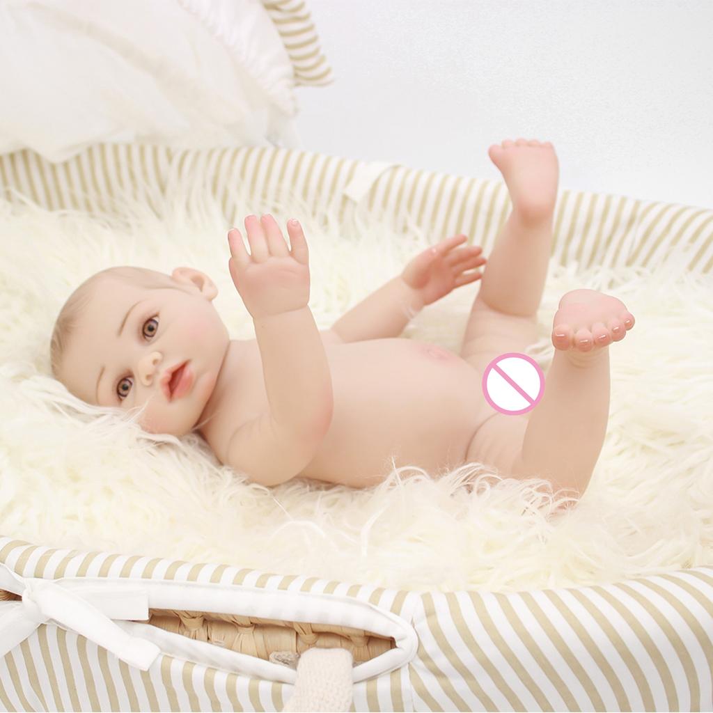 43cm 17inch Handmade Lifelike Soft Vinyl Newborn Baby Girl Doll Xmas Gift