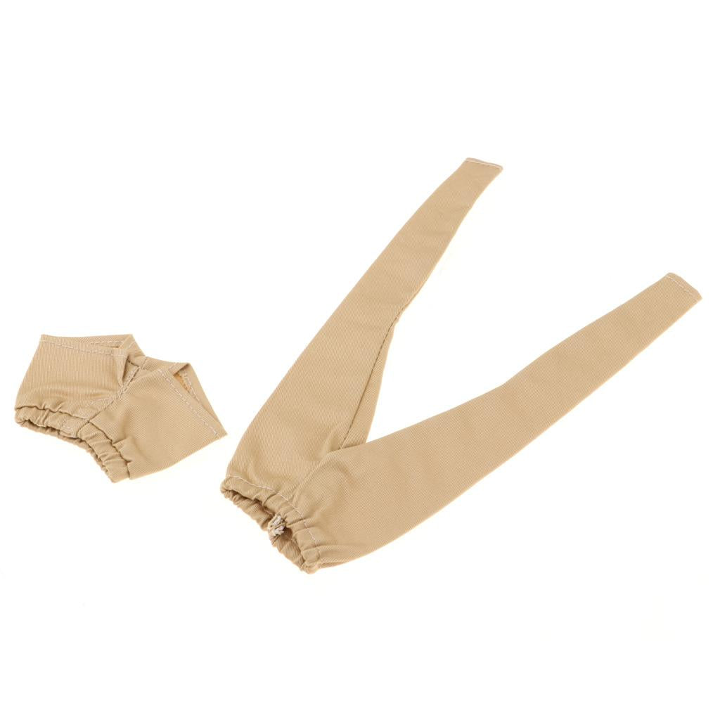 2pcs Fashion Long Trouser Short Pants Suit for 1/6 BJD Girl Dolls Khaki