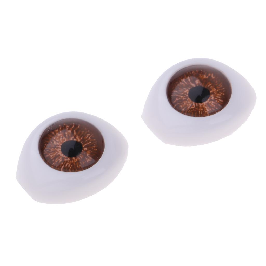 Safety 14mm Eyes Acrylic Eyeballs for 1/4 BJD Doll DIY Making Brown
