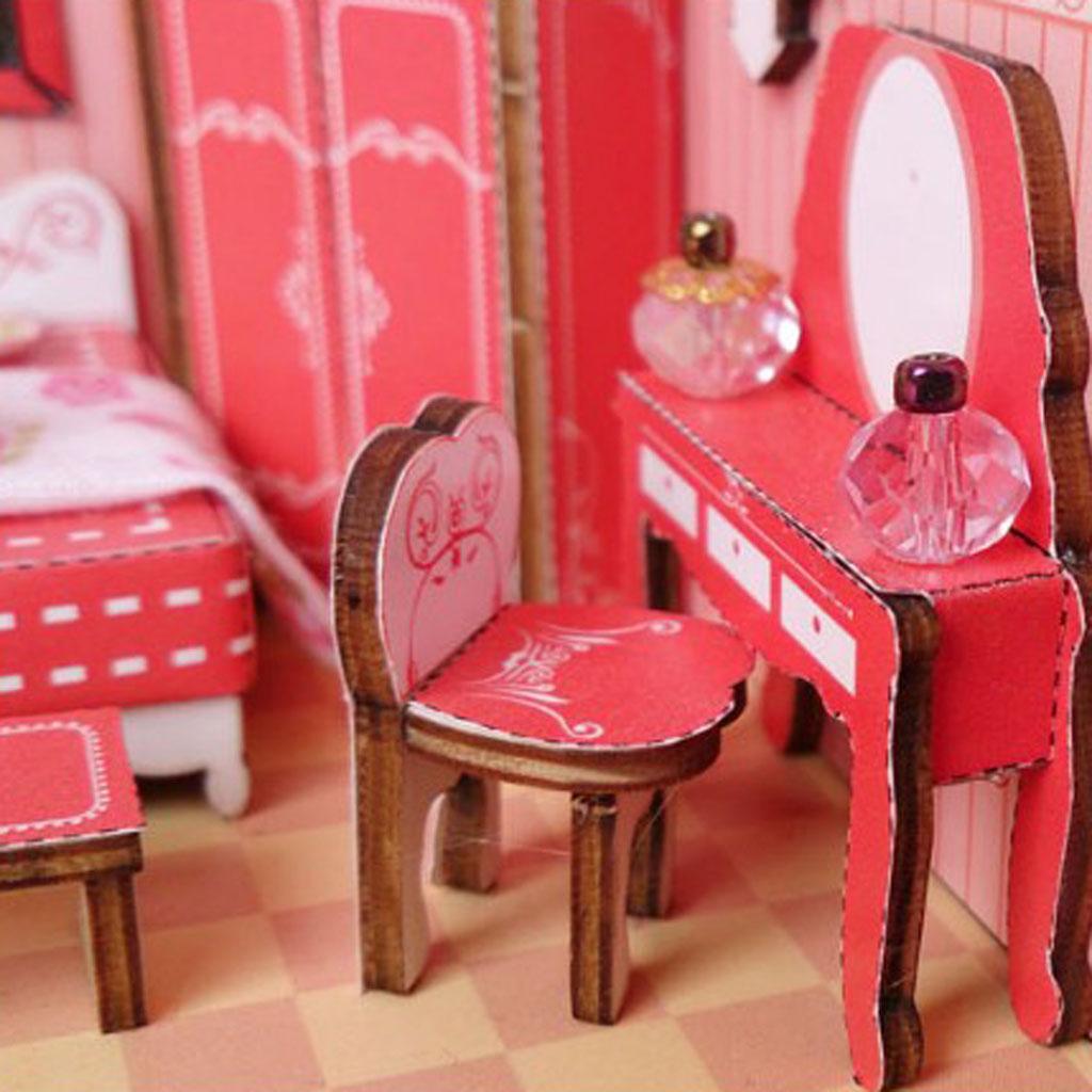 1/24 DIY Dollhouse Miniature Kit w/ Furniture - Pink Sweet Princess Bedroom