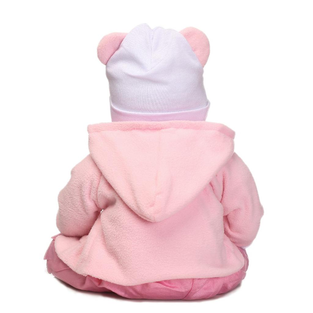 Lifelike 22inch Newborn Baby Doll Realistic Toddler Doll Pink Clothes Set