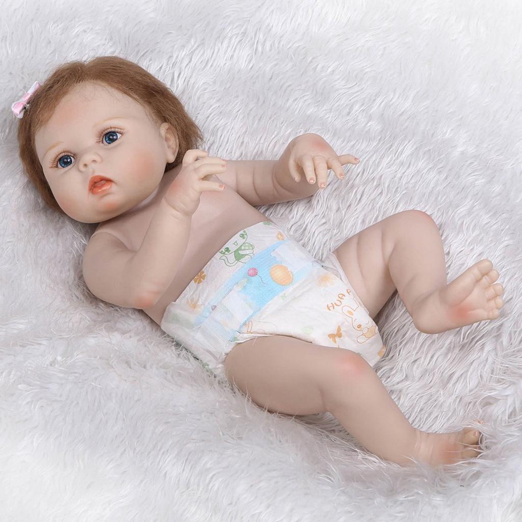 Huggable 22inch Reborn Doll Full Silicone Newborn Baby Girl Doll Clothes