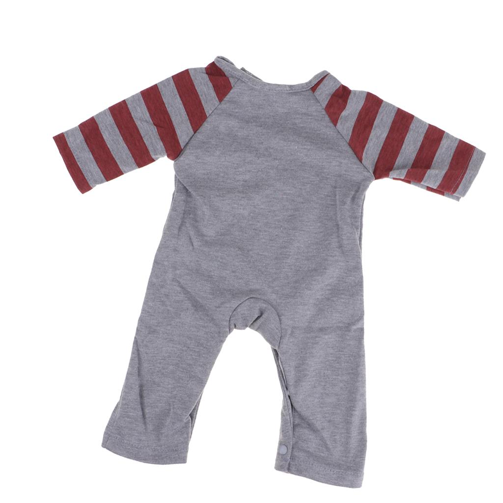 Lovely Clothes Girl Printed Romper for 20-22'' Newborn Baby Dolls Xmas Style