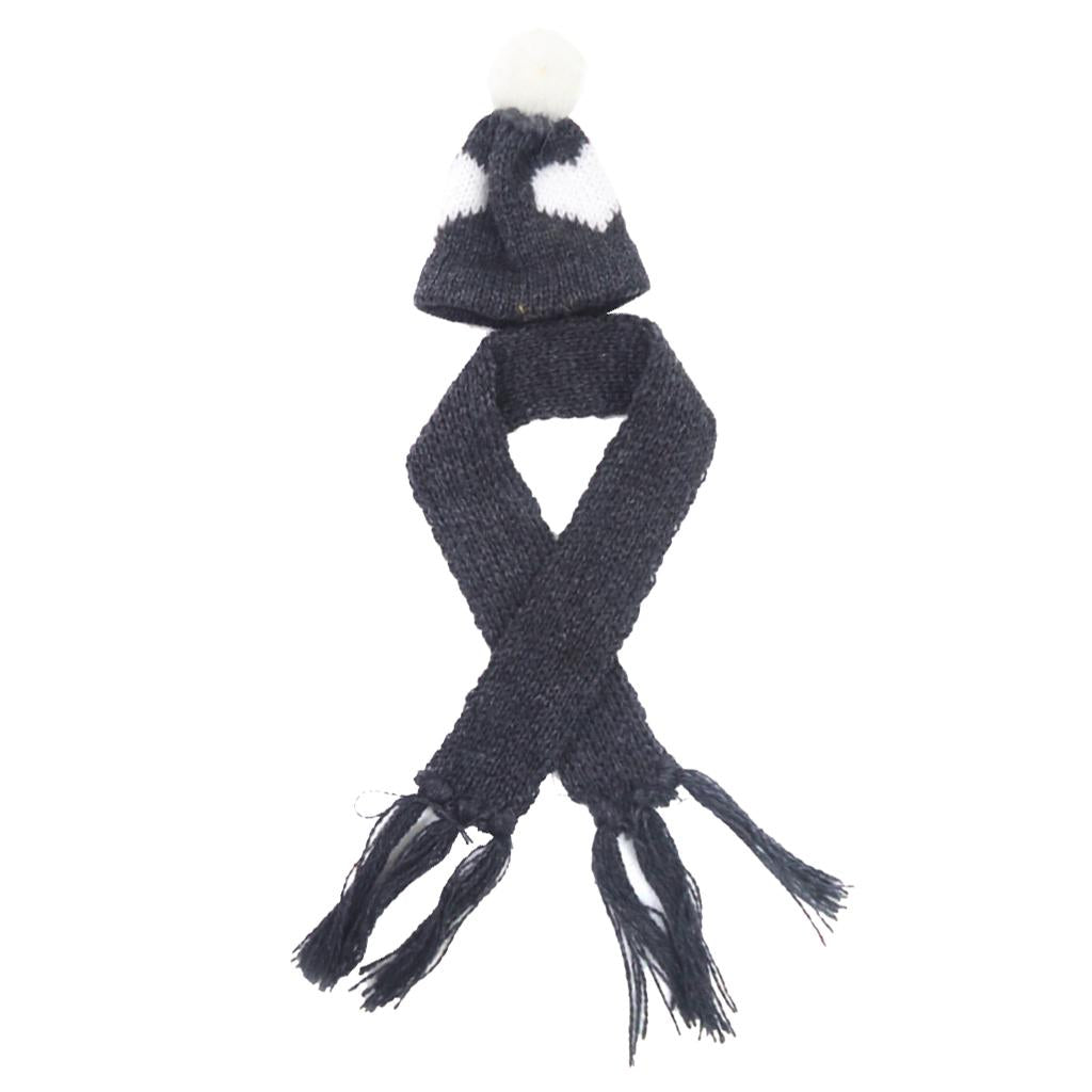 Cute Knitted Hat Scarf Suit Winter Outfit for 1/6 Girl Dolls Accessory