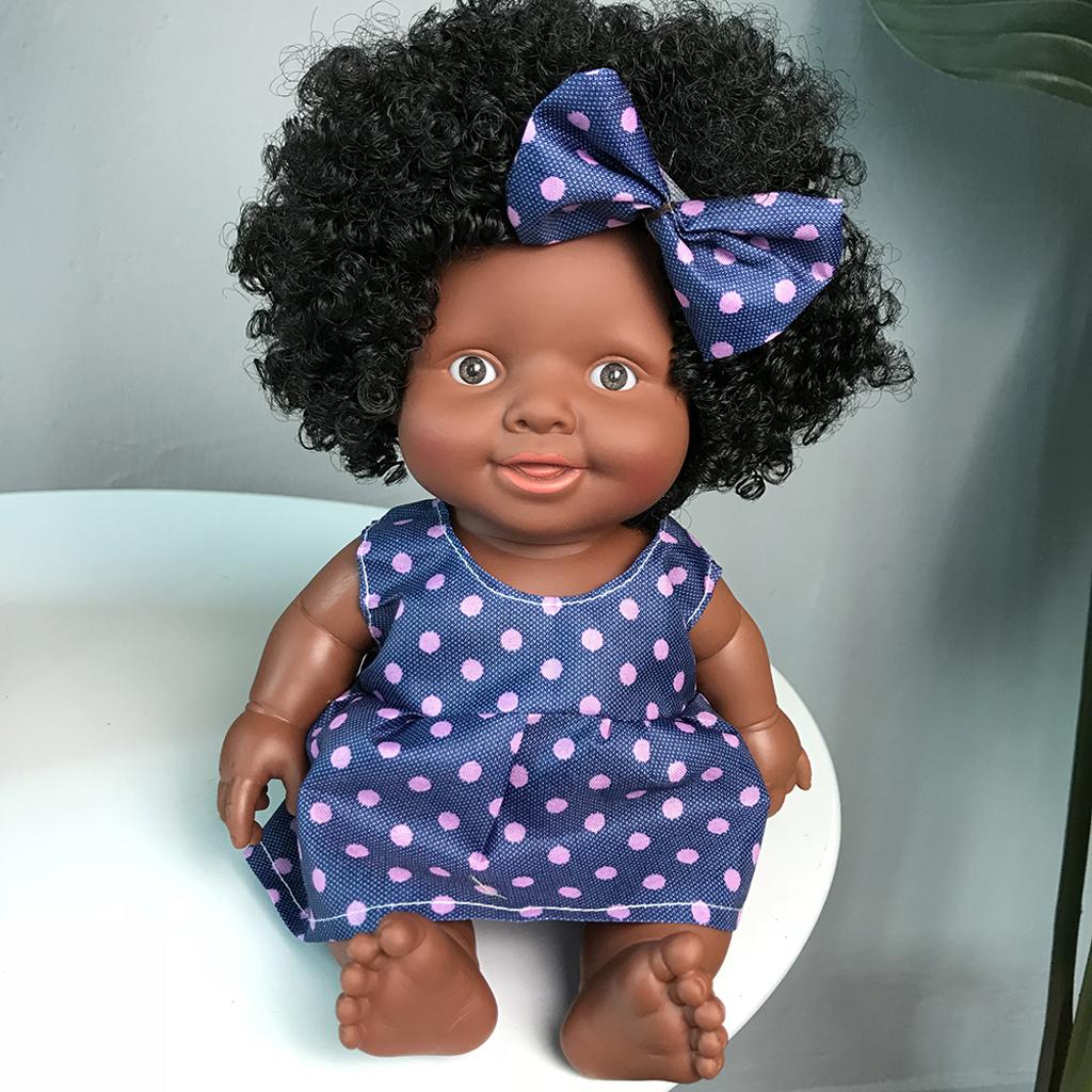 African American Doll Realistic Baby Dolls Soft Vinyl 10 Inche Handmade Doll