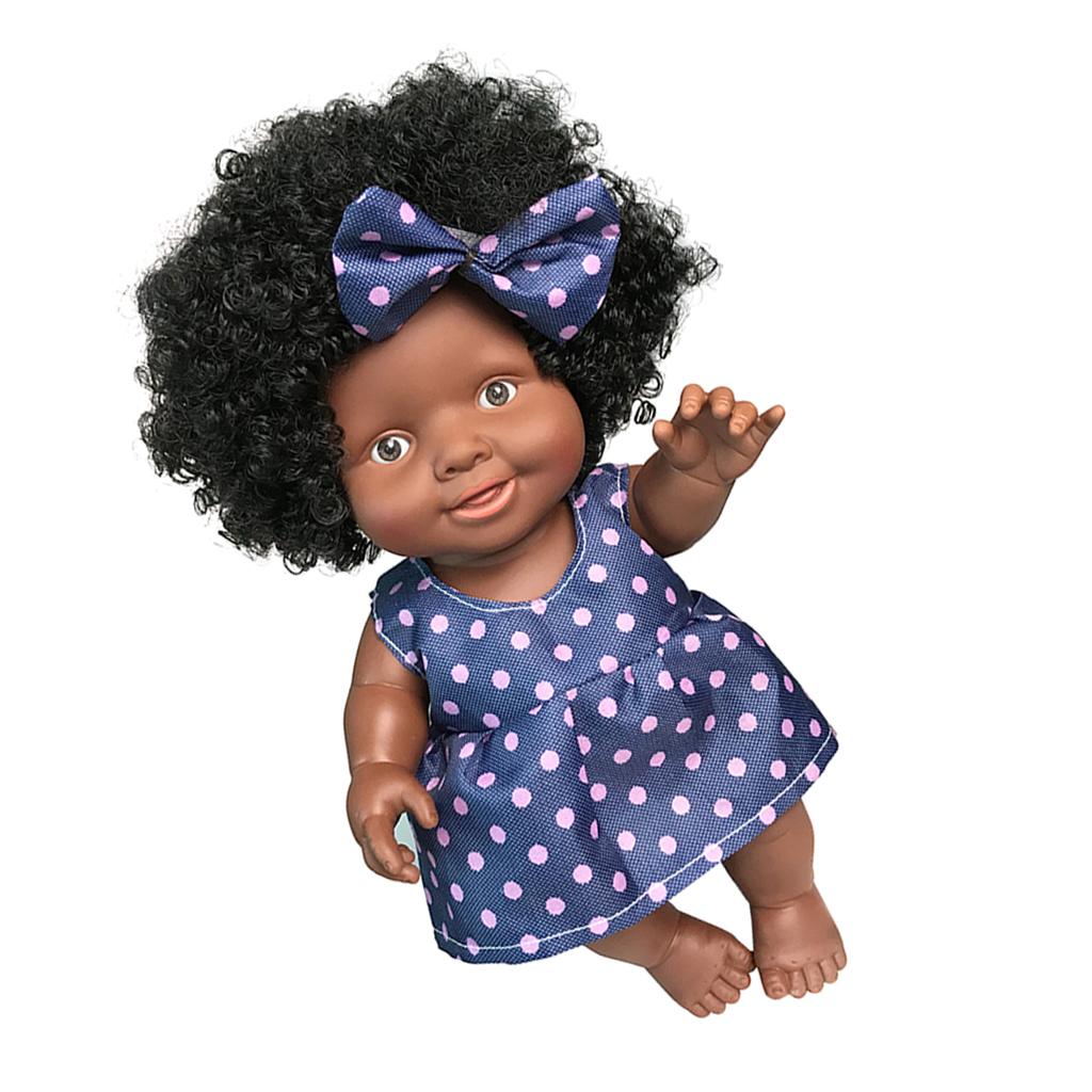 African American Doll Realistic Baby Dolls Soft Vinyl 10 Inche Handmade Doll