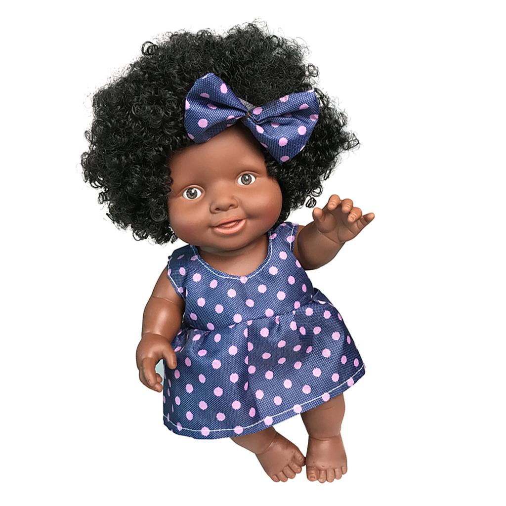African American Doll Realistic Baby Dolls Soft Vinyl 10 Inche Handmade Doll