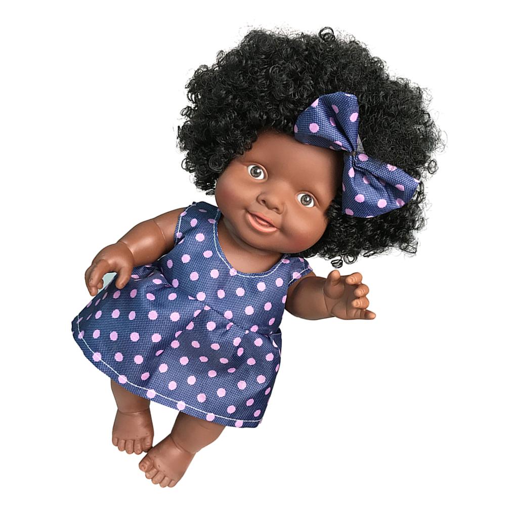 African American Doll Realistic Baby Dolls Soft Vinyl 10 Inche Handmade Doll