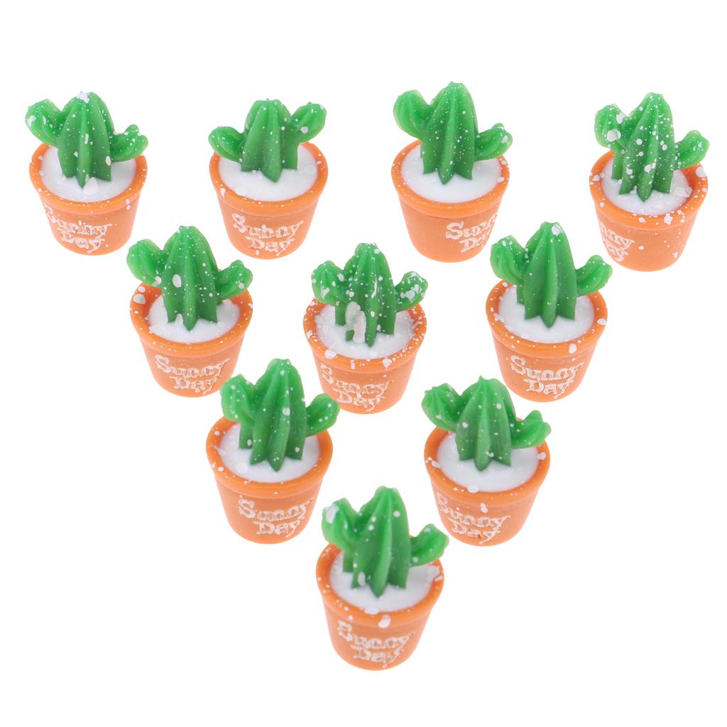 10pcs 1/6 Dollhouse Mini Cactus DIY Fairy Garden Decoration Crafts Green