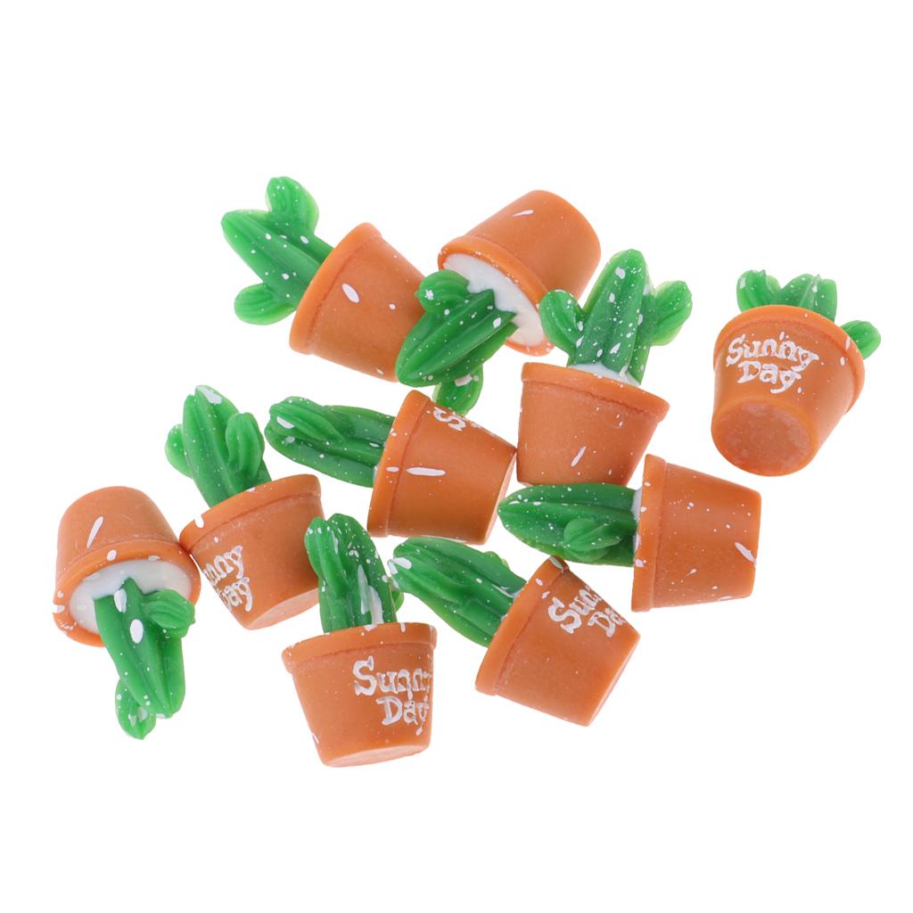 10pcs 1/6 Dollhouse Mini Cactus DIY Fairy Garden Decoration Crafts Green