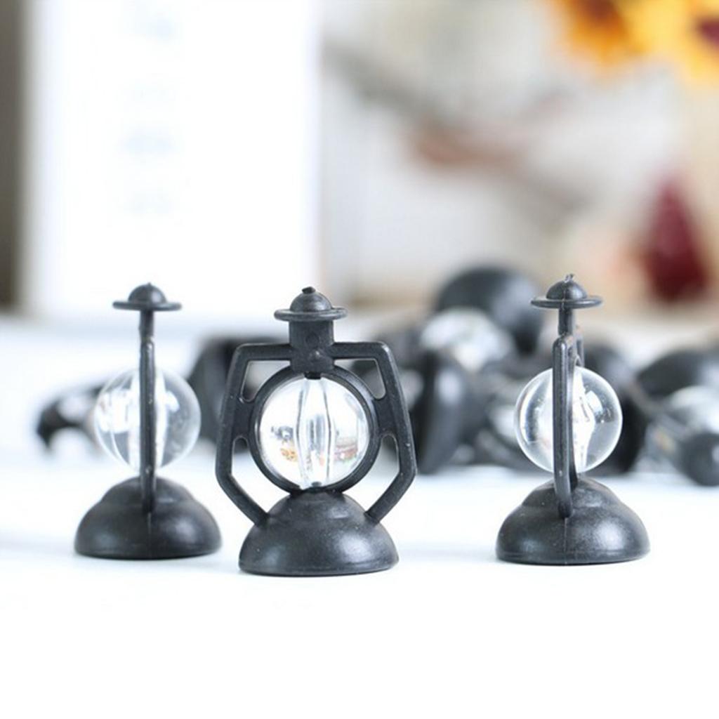 5 Pieces Dollhouse Miniature Kerosene Lamp Model Room Desk Decor Accessory