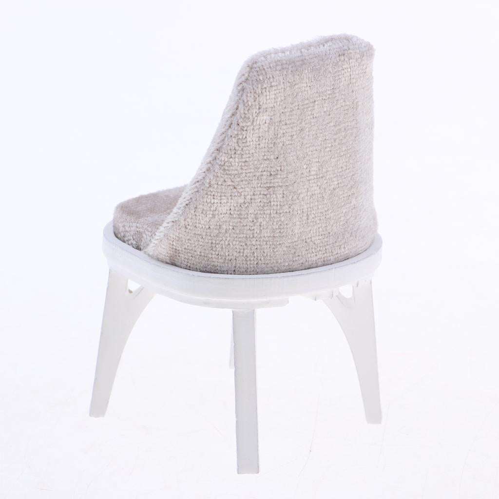 1/12 Dollhouse Miniatures Furniture Wooden Mini Chair Model Decoration C