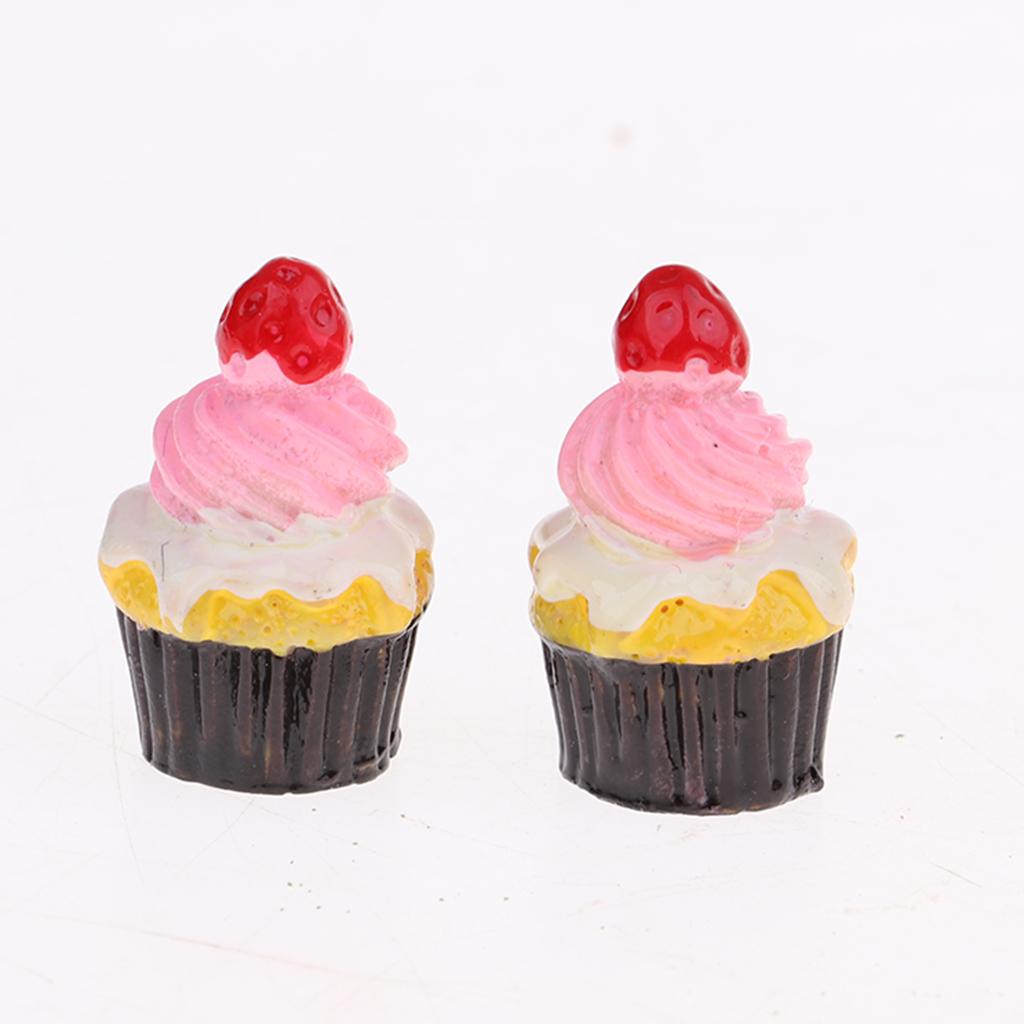 Mini Food Model Fruit Platter & Cream Cake For 1/12 Dollhouse Kitchen Decor