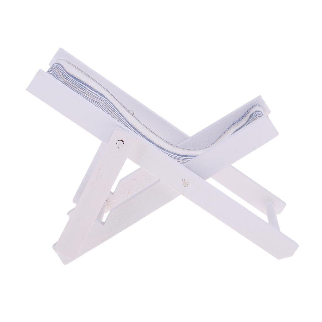 1/6 Striped Mini Lounge Chair Foldable Chair Furniture for Dollhouse Decor