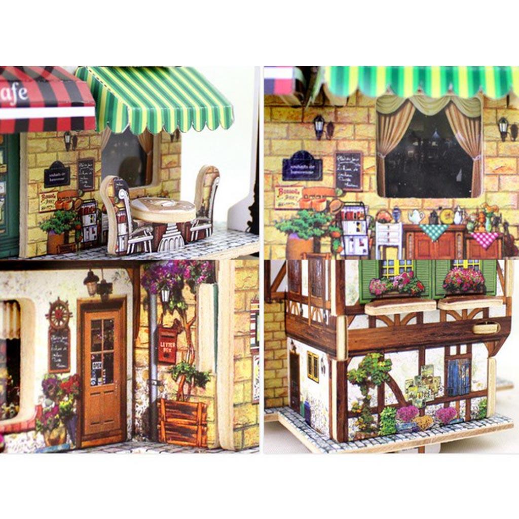1/24 DIY Miniature Dollhouse With Furniture Kit - Cafe Life Scene Decoration