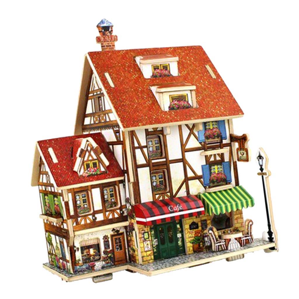 1/24 DIY Miniature Dollhouse With Furniture Kit - Cafe Life Scene Decoration