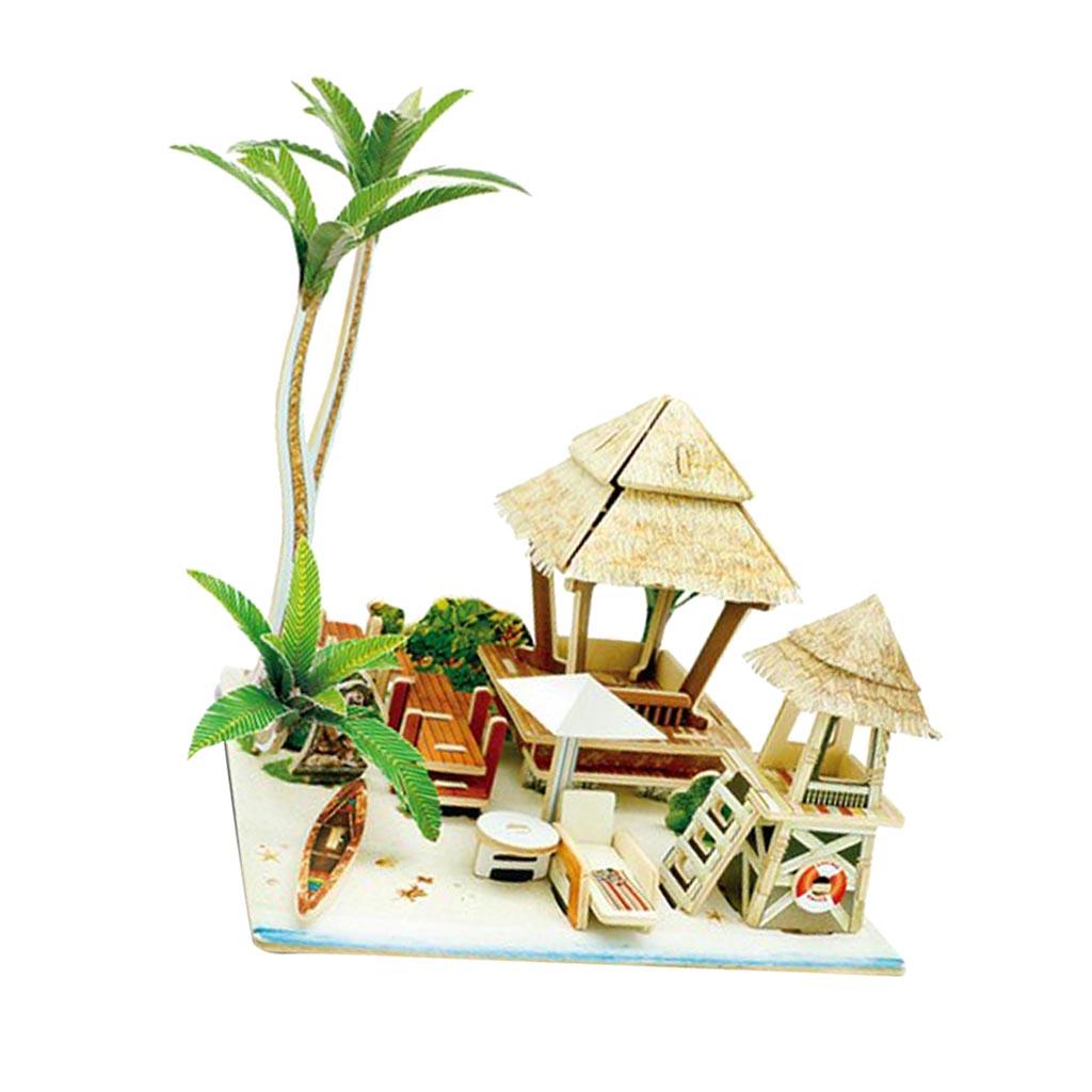 3D Jigsaw Wood Miniature 1/24 DIY Doll House Kit - Bali Life Scene Model