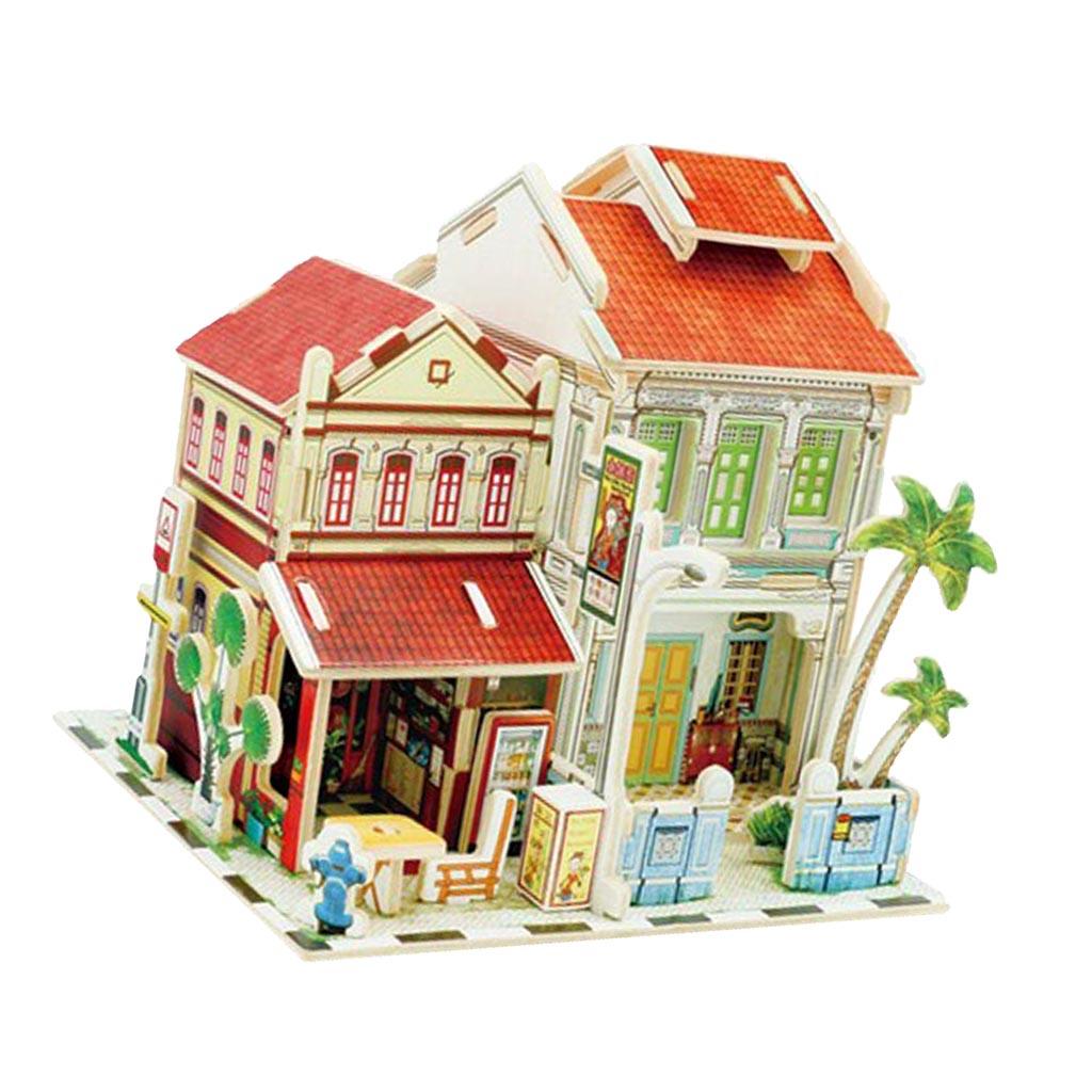 1/24 DIY Miniature Kits Dollhouse w/ Furniture Singapore Historic Shop Gift