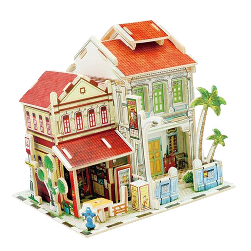 1/24 DIY Miniature Kits Dollhouse w/ Furniture Singapore Historic Shop Gift