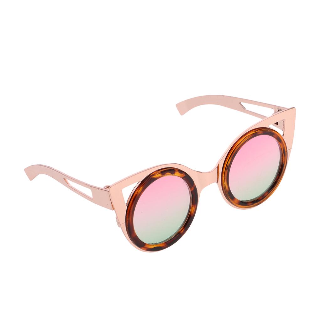 Cute Doll Frame Sunglasses Eyewear for 1/6 Blythe Dolls Wear Accs Gold B