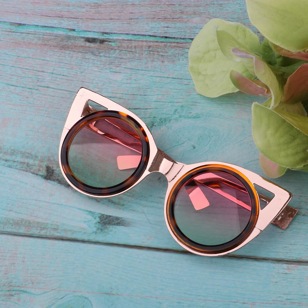 Cute Doll Frame Sunglasses Eyewear for 1/6 Blythe Dolls Wear Accs Gold B