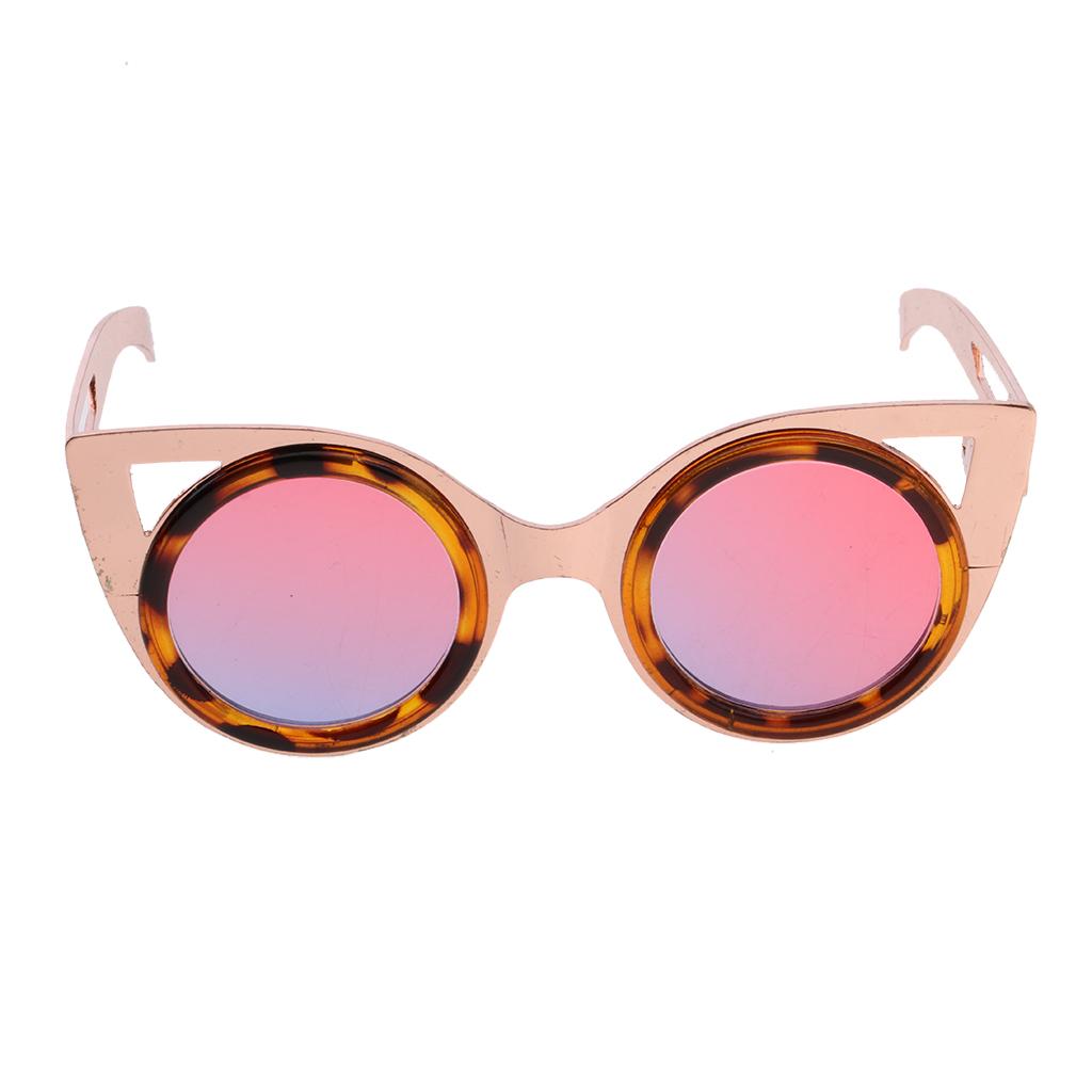 Cute Doll Frame Sunglasses Eyewear for 1/6 Blythe Dolls Wear Accs Gold A