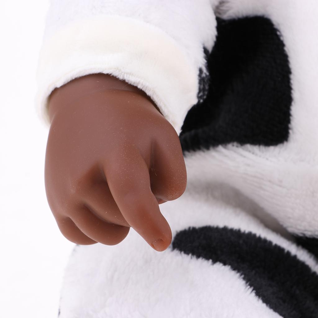 Lovely 19 Reborn African American Baby Boy Doll Vinyl Newborn Toddler Doll"