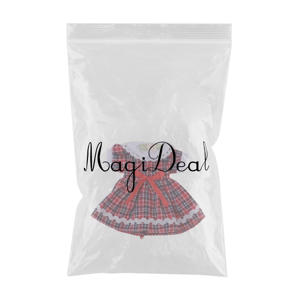 1/6 Cute Doll Party Dress Plaid Skirt Princess Dress For Night Lolita Doll