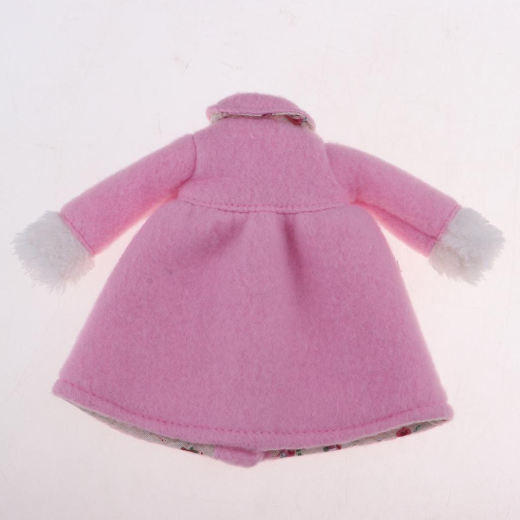 1/6 Scale Woolen Overcoat Coat for Blythe Azone Licca Doll Clothes Pink
