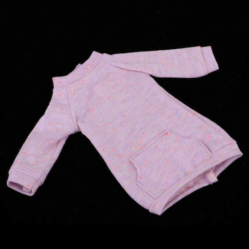 Fashion Doll Outfit Long Top Pullover Sweater For 1/6 Blythe Doll Purple