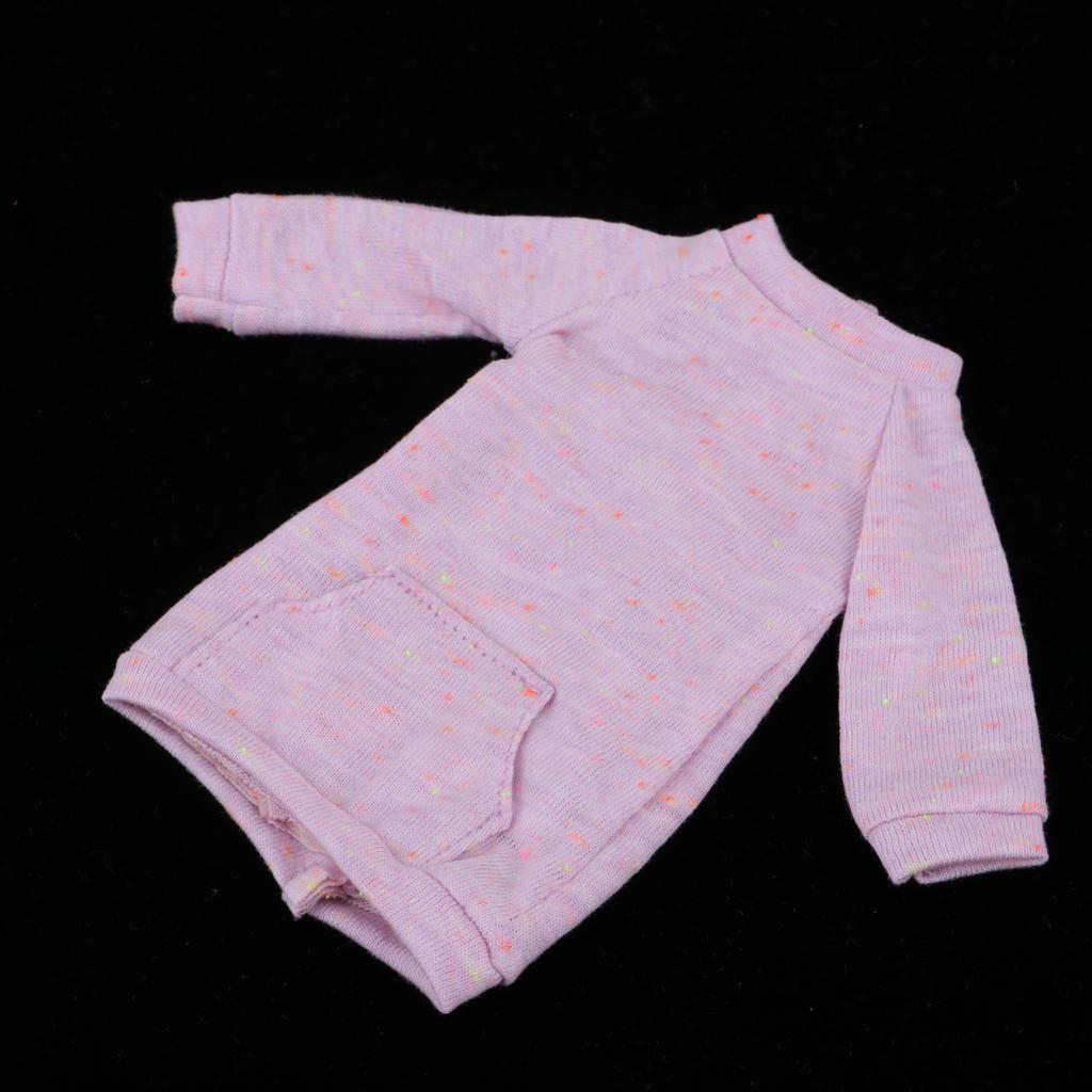 Fashion Doll Outfit Long Top Pullover Sweater For 1/6 Blythe Doll Purple