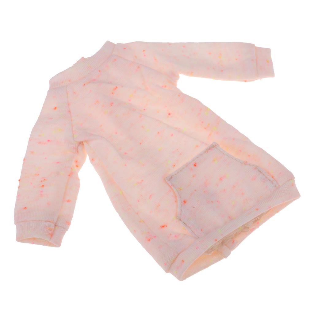 Fashion Doll Outfit Long Top Pullover Sweater For 1/6 Blythe Doll Light Pink