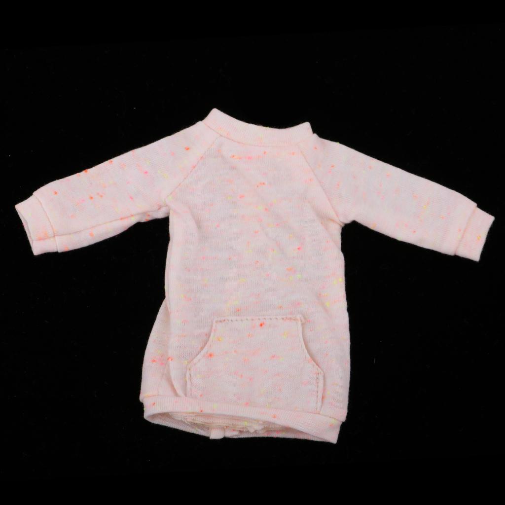Fashion Doll Outfit Long Top Pullover Sweater For 1/6 Blythe Doll Light Pink