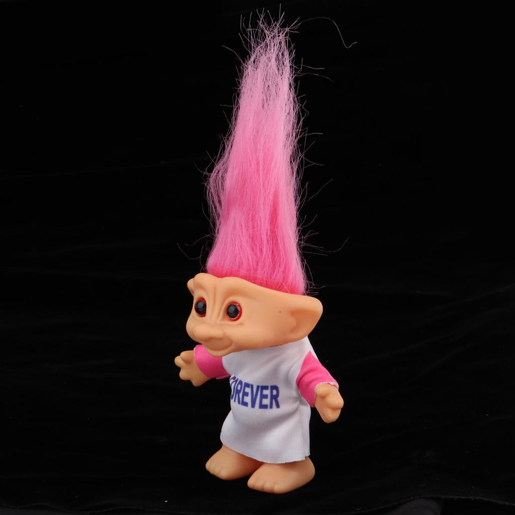 Delicate Lucky Troll Doll Mini Action Figures Toy Cake Decorations Pink